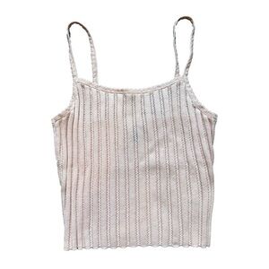 Beverly and Beck Chic Pastel Pink Knit Crop Top Size S Boho Resort Summer